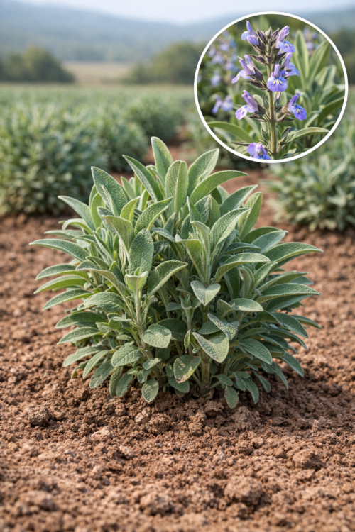 Vasada Adaçayı Fidesi Tıbbi Adaçayı Salvia Officinalis Tüplü