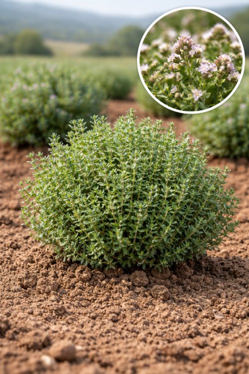 Vasada Yoğun Kokulu Kekik Fidesi Bahçe Kekiği Thymus ssp. Tüplü